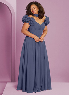 Barbie ♥ Azazie Bridesmaid Dresses Stormy A-Line Off the Shoulder Chiffon Convertible Dress image3