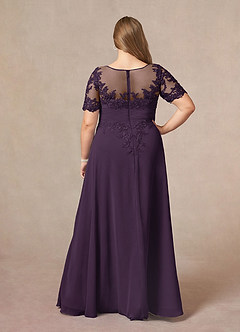 Azazie Raissa Abiti per la Madre della Sposa Abito A-Line in Chiffon Pizzo Prugna image10