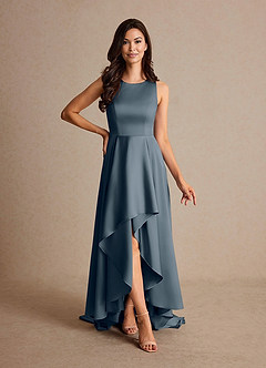 Azazie Niles vestidos de madre de la novia Vestido de Crepúsculo de Satén Elástico de Corte En A con Trenes image1