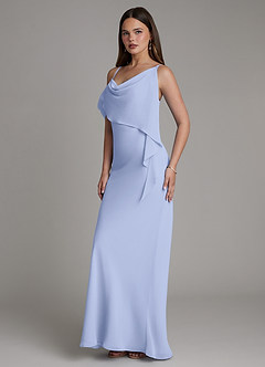 Azazie Yura Bridesmaid Dresses Ice Mermaid Off the Shoulder Chiffon Dress image5