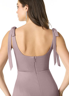 Azazie Wanda Final Sale Dusk Sheath Bow Mesh Convertible Dress image6