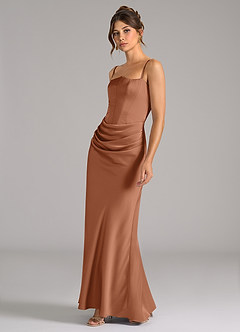 Azazie Debby Bridesmaid Dresses Bronzer Mermaid Strapless Stretch Satin Convertible Dress image6