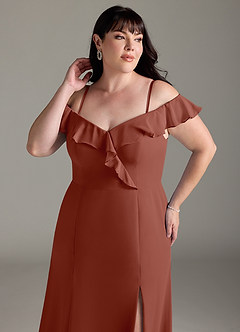 Azazie Sophie Bridesmaid Dresses Auburn A-Line Off the Shoulder Chiffon Convertible Dress image12
