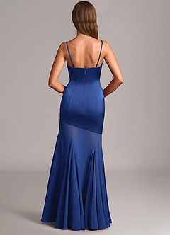Azazie Uma Jurken voor bruidsmeisjes Converteerbaar Jurk van Chiffon met Zeemeermin Strapless Koningsblauw image5