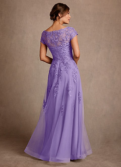 Azazie Jalinda Mother of the Bride Dresses Tahiti A-Line Lace Chiffon Dress image2