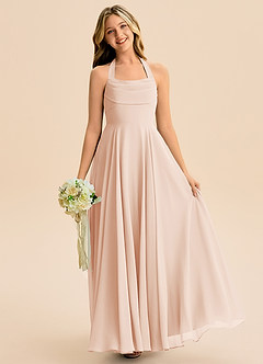 Azazie Kady Junior English Rose A-Line Sweetheart Neckline Chiffon Dress image1