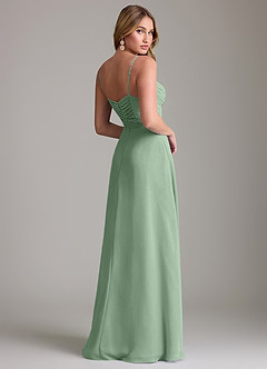 Azazie Terese Bridesmaid Dresses Matcha A-Line Pleated Chiffon Dress image2