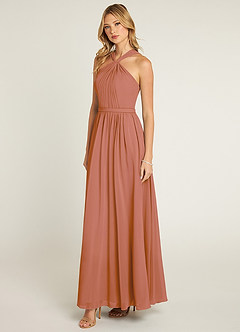 Azazie Jacey Brautjungfernkleider A-Linie Plissee Chiffon Kleid Mai Tai image3