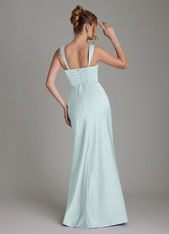 Azazie Agustina Robes de demoiselle d'honneur Robe Sirène en Satin extensible Corset Verre De Mer image2