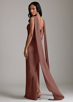 Azazie Sonora Brudtärnklänningar Klä av Tubklänning i Stretch Satin Axelbandslös Espresso image2