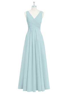 Azazie Flora Bridesmaid Dresses Mist A-Line Pleated Chiffon Dress image7