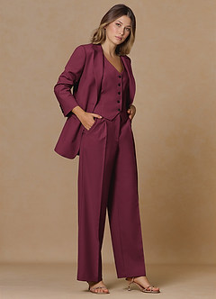 front Rowan Bourgogne Raffineret vævet 3-delt dragt med høj ydeevne