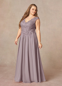 Azazie Amethyst Mother of the Bride Dresses Dusk A-Line V-Neck Sequins Chiffon Dress image12