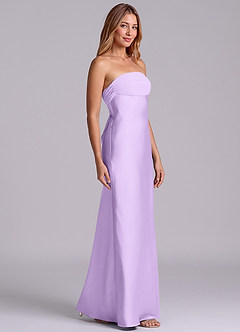 Azazie Ailanie Brudtärnklänningar Klä av Tubklänning i Stretch Satin Axelbandslös Lila image4