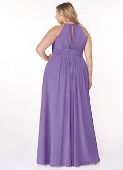 Azazie Bonnie Bridesmaid Dresses Tahiti A-Line Keyhole Ruched Chiffon Dress image7