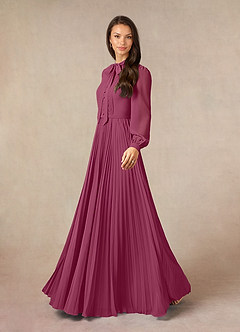 Azazie Adellah Mother of the Bride Dresses Mulberry A-Line Pleated Chiffon Dress image2