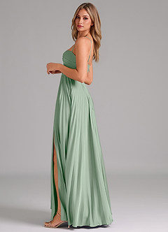 Azazie Akiko Bridesmaid Dresses Agave A-Line Sweetheart Neckline Stretch Satin Dress image7