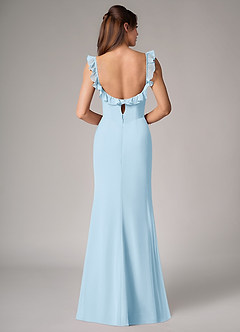 Azazie Callie Bridesmaid Dresses Sky Blue Mermaid Side Slit Chiffon Convertible Dress image2