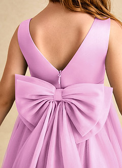 Azazie Winnie Flower Girl Dresses Candy Pink Ball-Gown Bow Tulle Dress image7