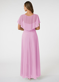 Azazie Jamie Robes de demoiselle d'honneur Robe Trapèze en Mousseline de soie Rose Bonbon image2