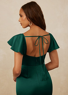 Christian Siriano Bridal for Azazie 1005 Bridesmaid Dresses Emerald Sheath Sweetheart Neckline Stretch Satin Dress image3