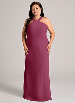 Azazie Doretta Bridesmaid Dresses Mulberry Mermaid Pleated Chiffon Dress image6