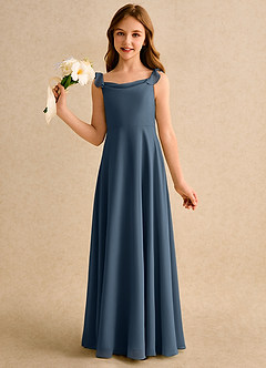 Azazie Puppy Girls Formal Flower Girl Dresses Neptune A-Line Pleated Chiffon Dress image3