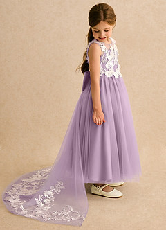 Azazie Mixie Flower Girl Dresses Wisteria Ball-Gown Lace Dress image3