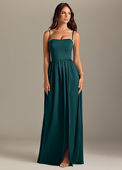 Azazie Calianna Bridesmaid Dresses Pine A-Line Off the Shoulder Stretch Satin Convertible Dress image8
