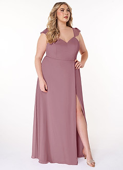 Azazie Everett Bridesmaid Dresses Vintage Mauve A-Line V-neck Ruched Chiffon Dress image9