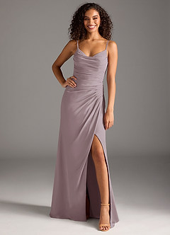 Azazie Deandra Bridesmaid Dresses Dusk Mermaid Pleated Chiffon Dress image1