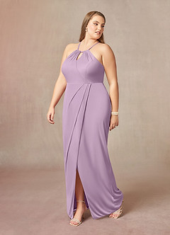 Azazie Hadid Final Sale Wisteria Sheath Pleated Mesh Dress image9