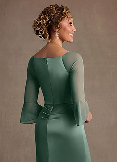 Azazie Nampa Abiti per la Madre della Sposa Abito Tubino in Maglia Plissettato Eucalipto image6