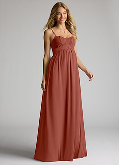 Azazie Llana Vestidos de dama de honra para maternidade Vestido Linha A Comprimento do chão Chiffon image1