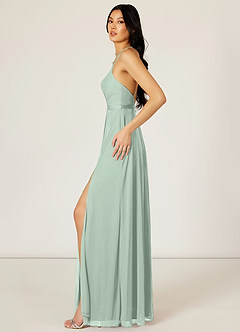 Azazie Luxy Bridesmaid Dresses A-Line Pleated Mesh Floor-Length Dress image3