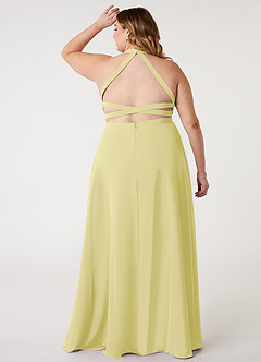 Azazie Clarice Abiti da Damigella Abito A-Line in Chiffon con Scollo Halter Sorbetto Al Limone image9