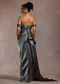 Tala Gunmetal Draped Gown image3