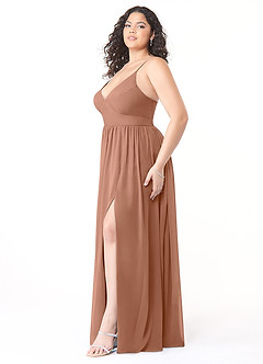 Azazie Aaida Bridesmaid Dresses Bronzer A-Line Corset Chiffon Dress image9