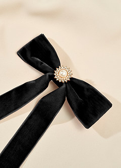 front Velvet Bow Hair Clip
