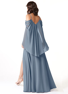 Azazie Cienna Bridesmaid Dresses Twilight A-Line Off the Shoulder Chiffon Dress image5