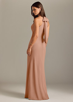 Azazie Doretta Bridesmaid Dresses Champagne Rose Mermaid Pleated Chiffon Dress image7