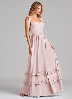 Azazie Anastacia 신부 들러리 드레스 A라인 스윗하트 네크라인 쉬폰 바닥 길이 드레스 image3