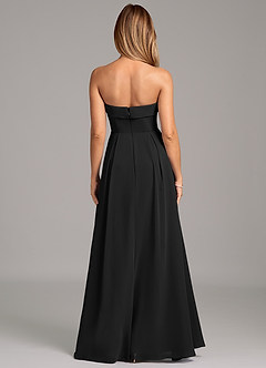 Azazie Lucienne Jurken voor bruidsmeisjes Converteerbaar Jurk van Chiffon met Zeemeermin Strapless Zwart image5