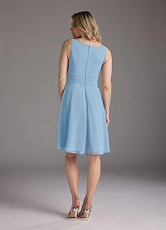 Azazie Shirley Moeder van de bruid jurken A-Lijn Jurk van Chiffon Schop gevouwen Poederblauw image6