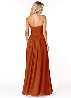 Azazie Yazmin Bridesmaid Dresses Paprika A-Line Sweetheart Neckline Chiffon Convertible Dress image2