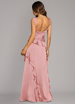 Azazie Sloane Bridesmaid Dresses Powder Pink A-Line Sweetheart Neckline Stretch Satin Dress image2