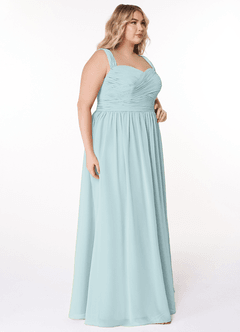 Azazie Zapheira Bridesmaid Dresses Mist A-Line Ruched Chiffon Dress image9