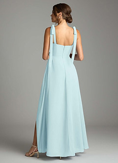 Azazie Debra Bridesmaid Dresses Sea Glass A-Line with Pockets Chiffon Convertible Dress image10