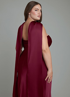 Azazie Saylor Bridesmaid Dresses Mulberry Mermaid Strapless Stretch Satin Dress image19