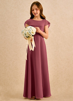 Azazie Kittie Girls Formal Flower Girl Klänningar Klänning A-Line i Chiffong image3